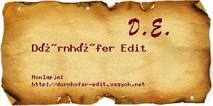 Dörnhöfer Edit névjegykártya